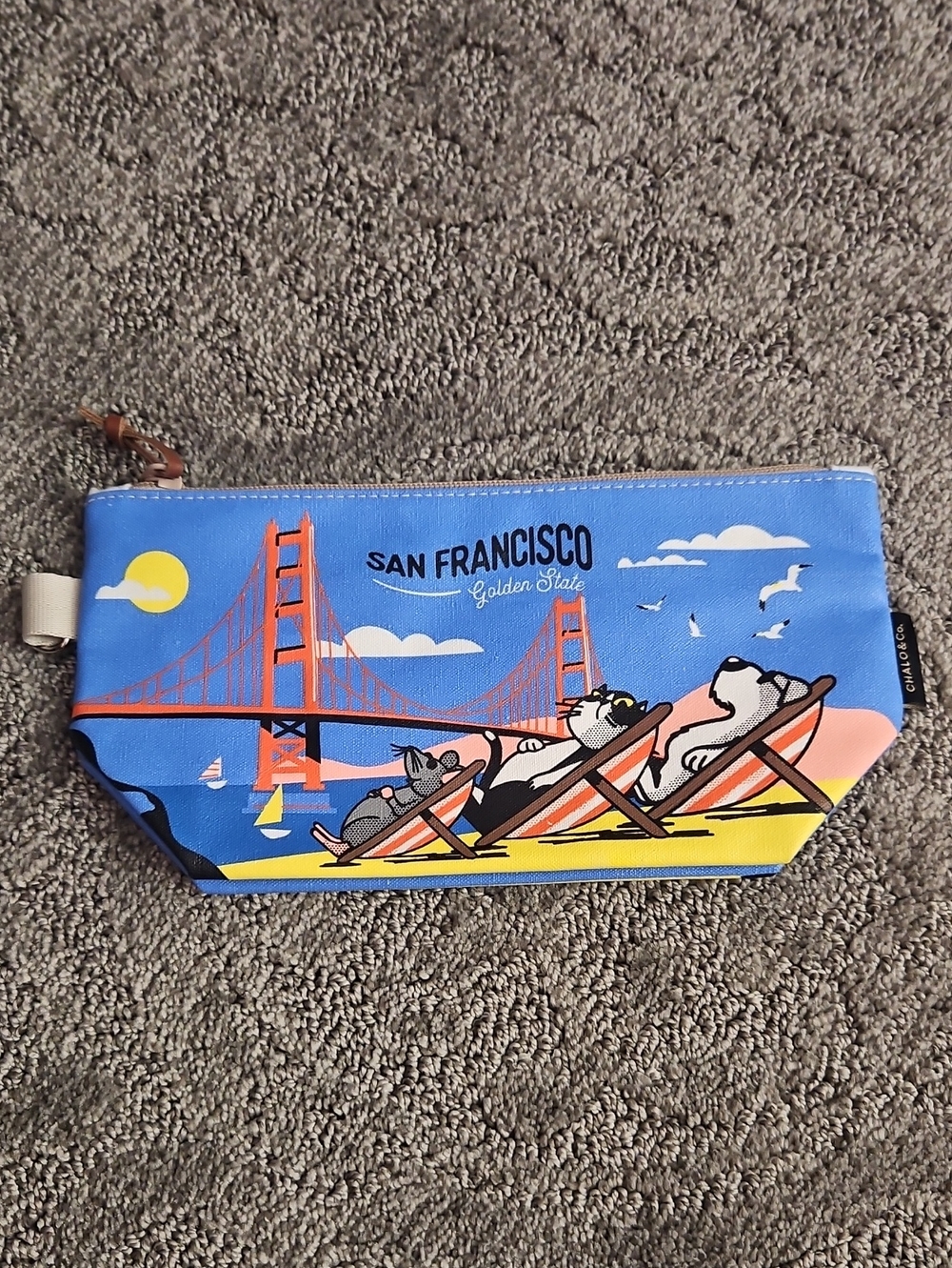 Chalo & Co San Francisco Zipper Pouch Travel Cosmetic Bag Giftable